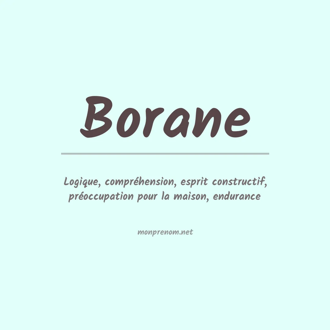 Signification du Prénom Borane Signification du Prénom Borane