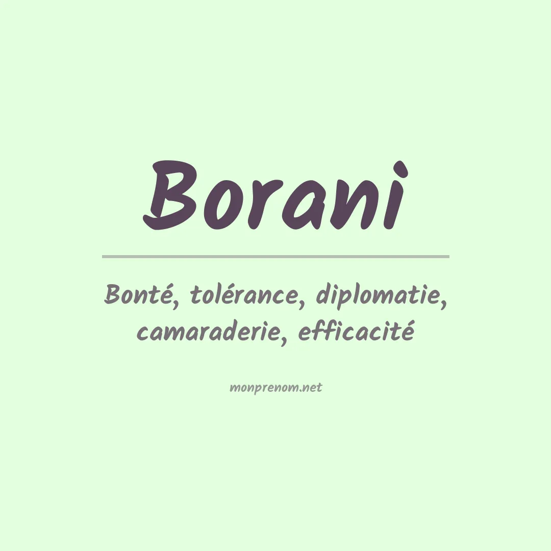 Signification du Prénom Borani Signification du Prénom Borani