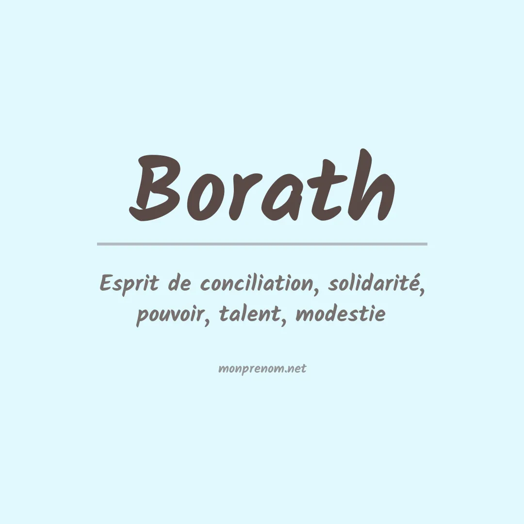 Signification du Prénom Borath Signification du Prénom Borath