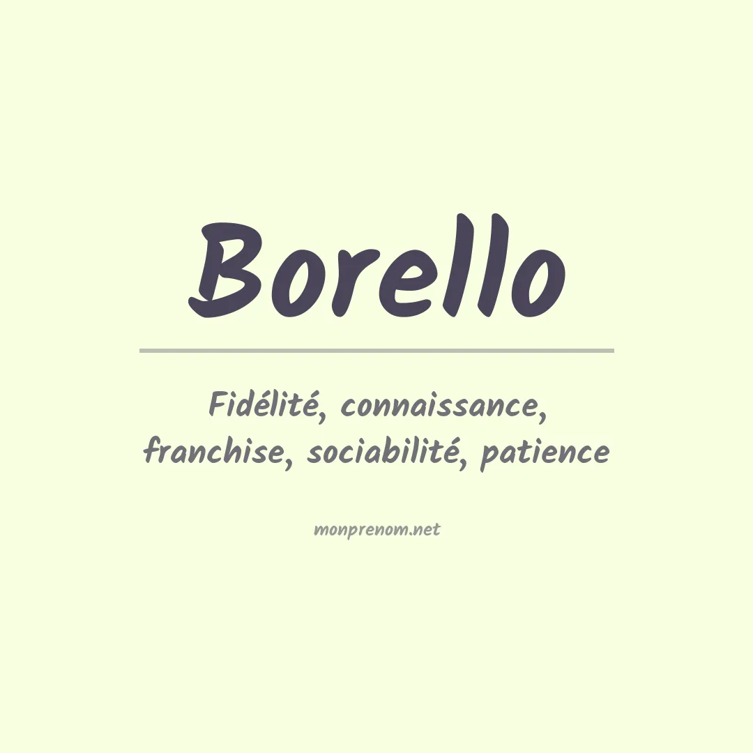 Signification du Prénom Borello