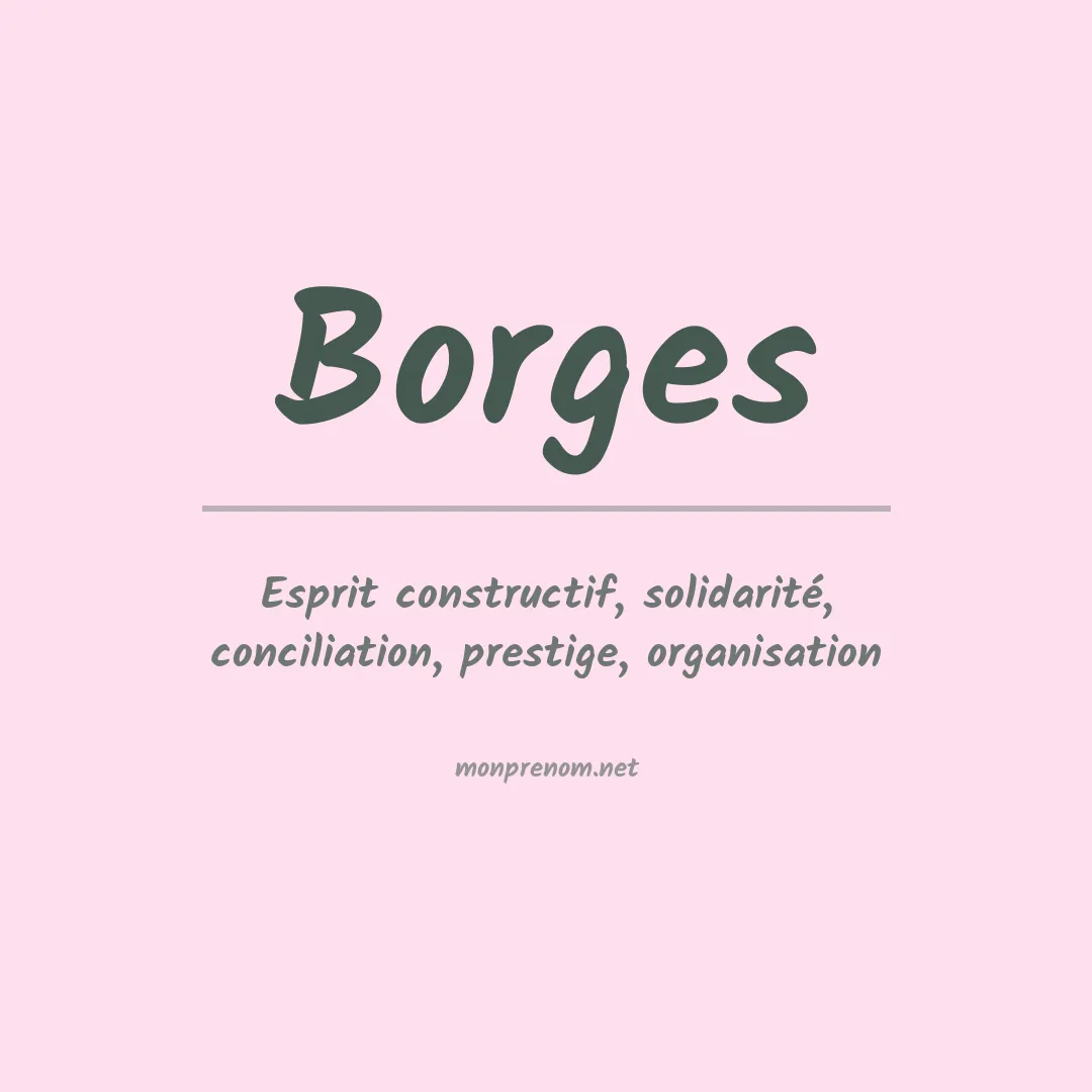 Signification du Prénom Borges