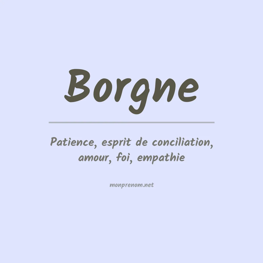 Signification du Prénom Borgne