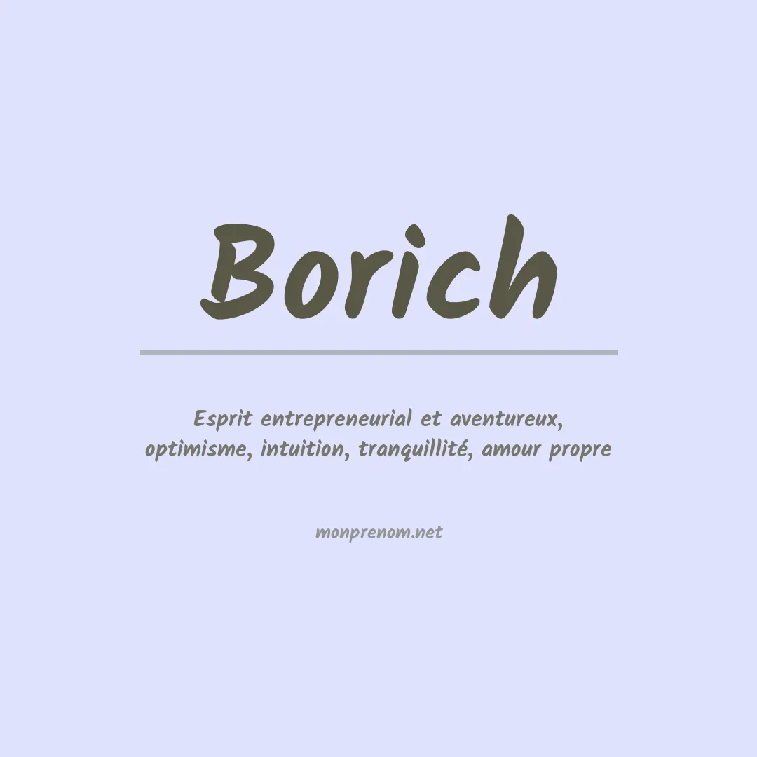 Signification du Prénom Borich