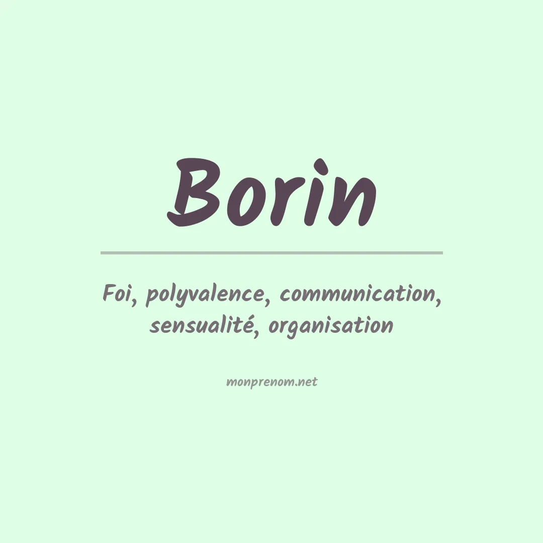 Signification du Prénom Borin