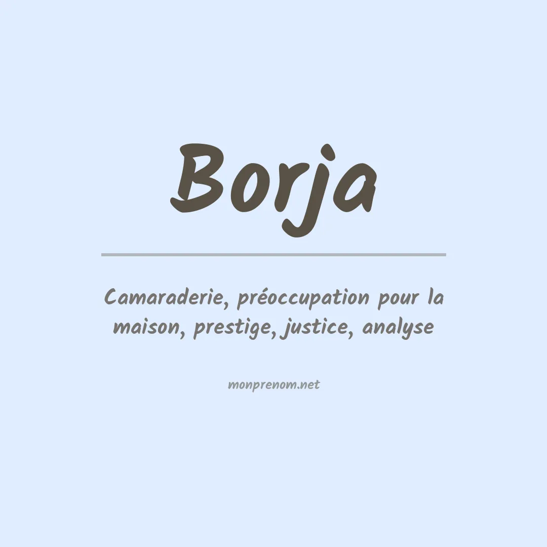 Signification du Prénom Borja