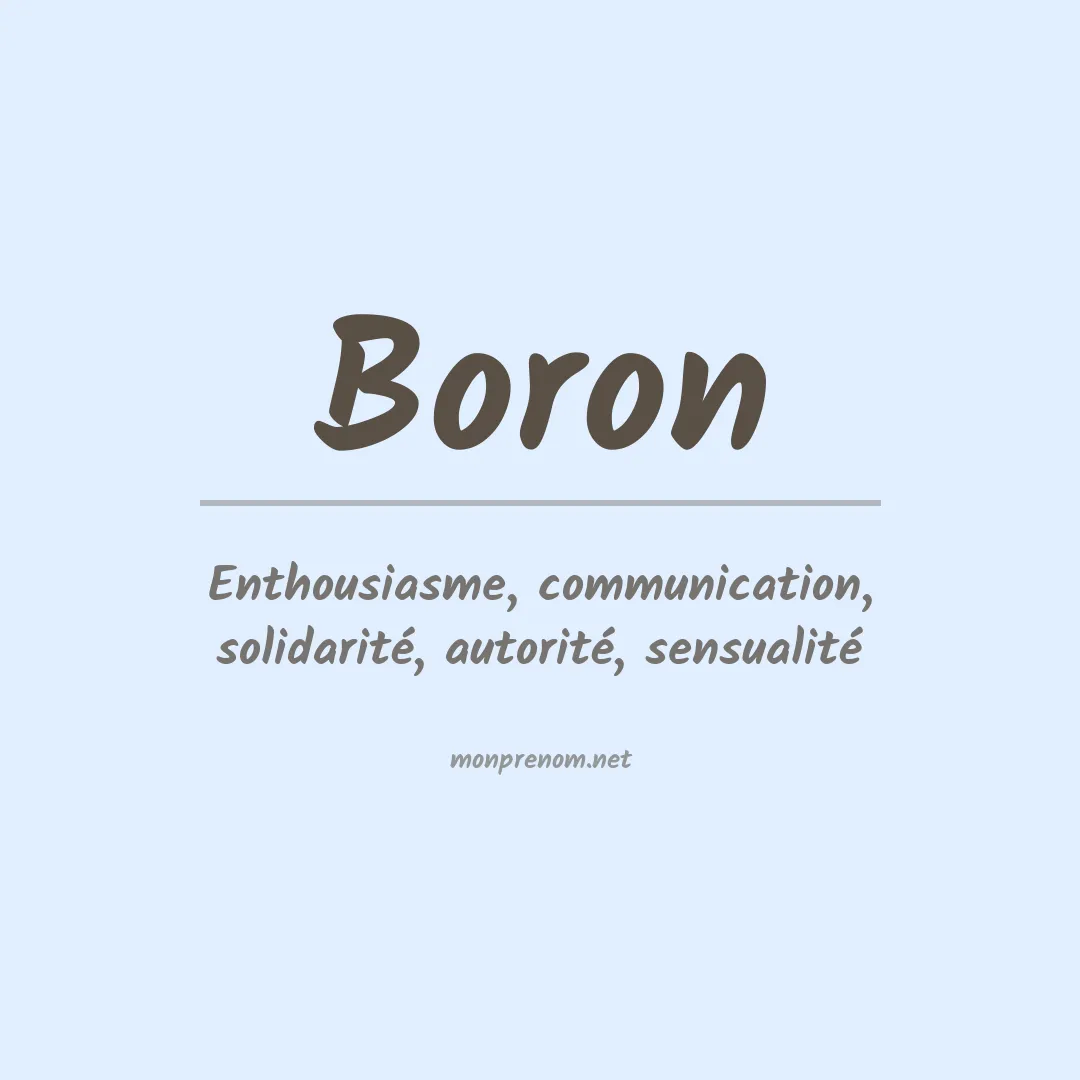 Signification du Prénom Boron