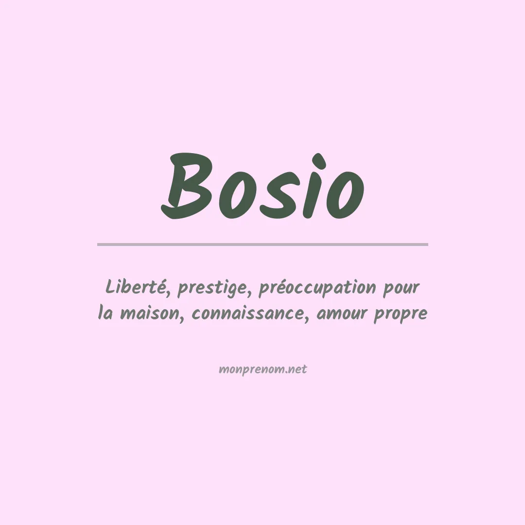 Signification du Prénom Bosio