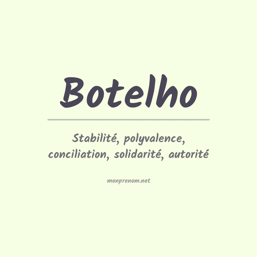 Signification du Prénom Botelho