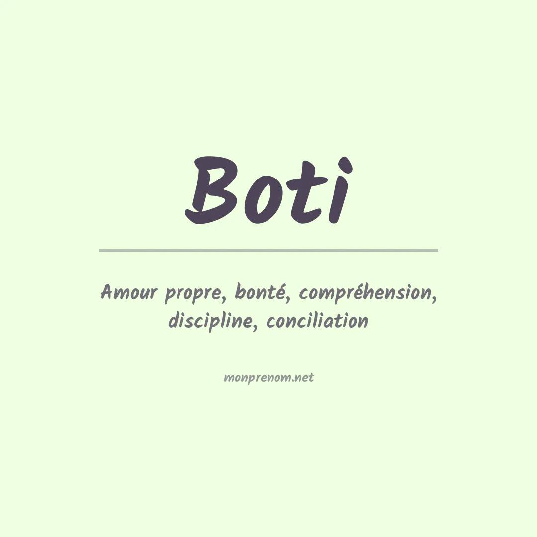 Signification du Prénom Boti Signification du Prénom Boti