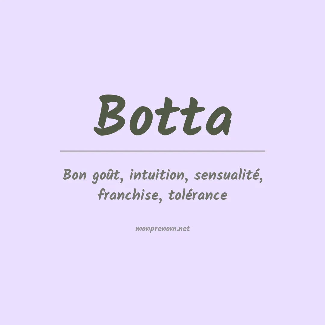 Signification du Prénom Botta