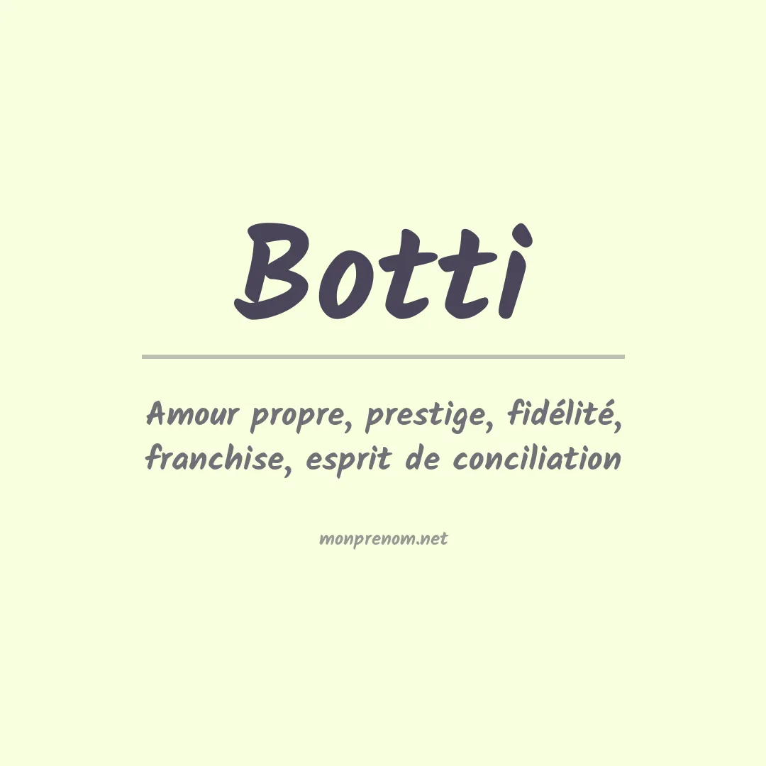 Signification du Prénom Botti