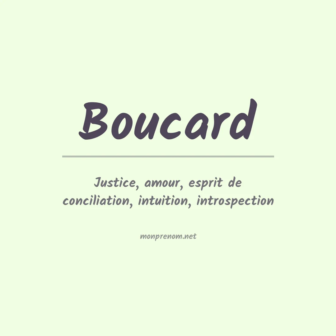 Signification du Prénom Boucard Signification du Prénom Boucard