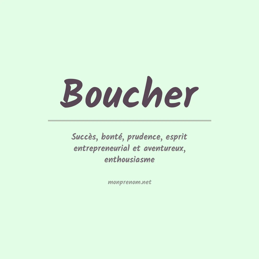 Signification du Prénom Boucher
