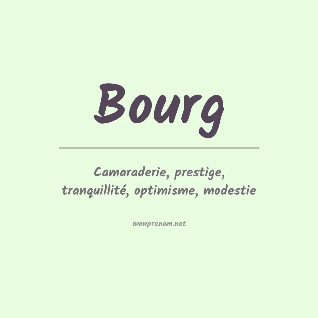 Signification du Prénom Bourg