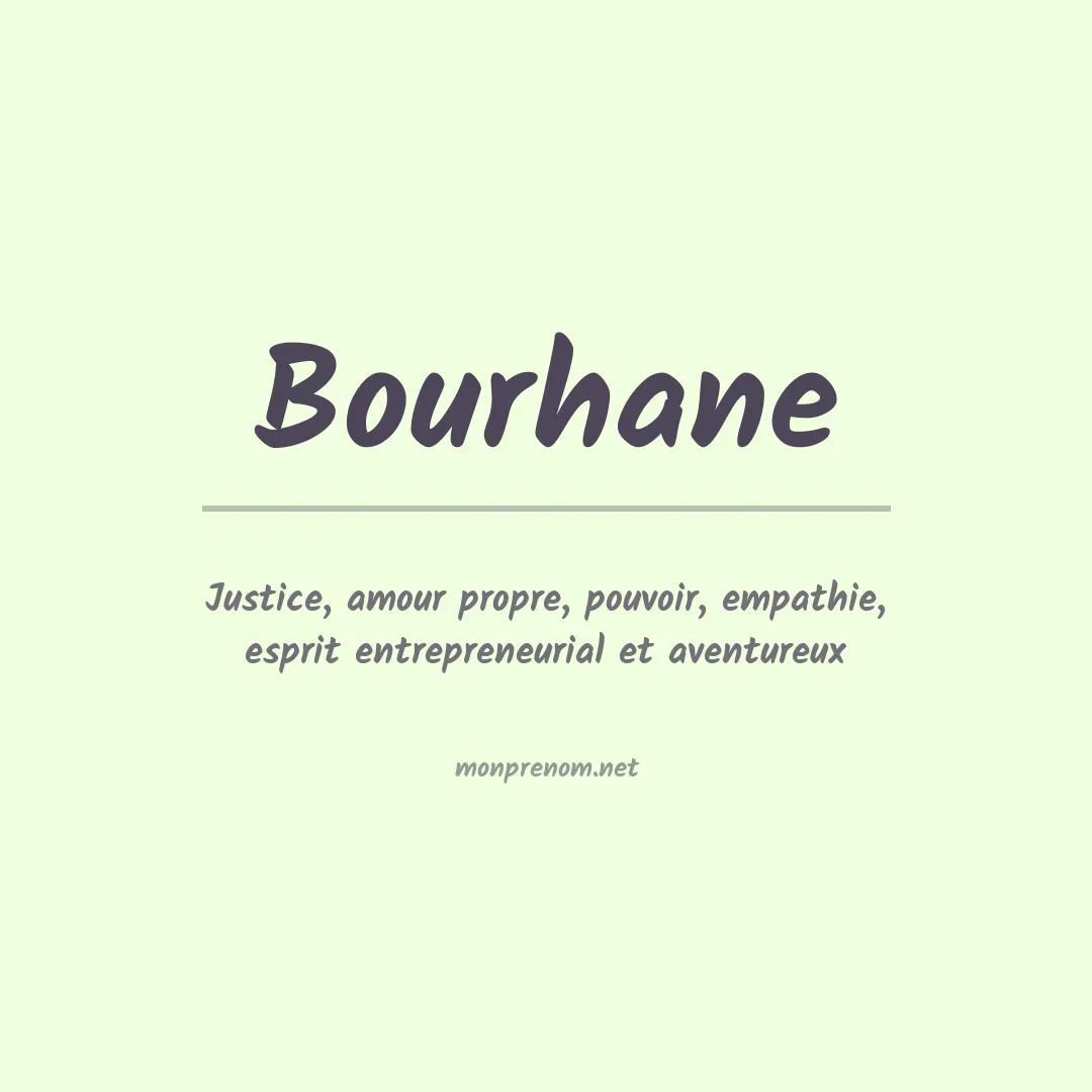Signification du Prénom Bourhane Signification du Prénom Bourhane