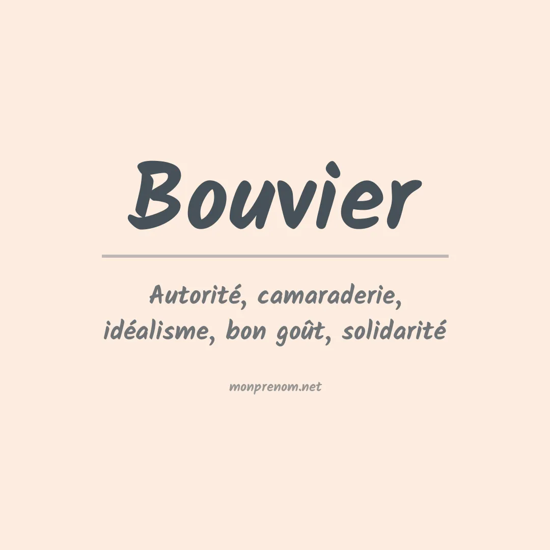 Signification du Prénom Bouvier