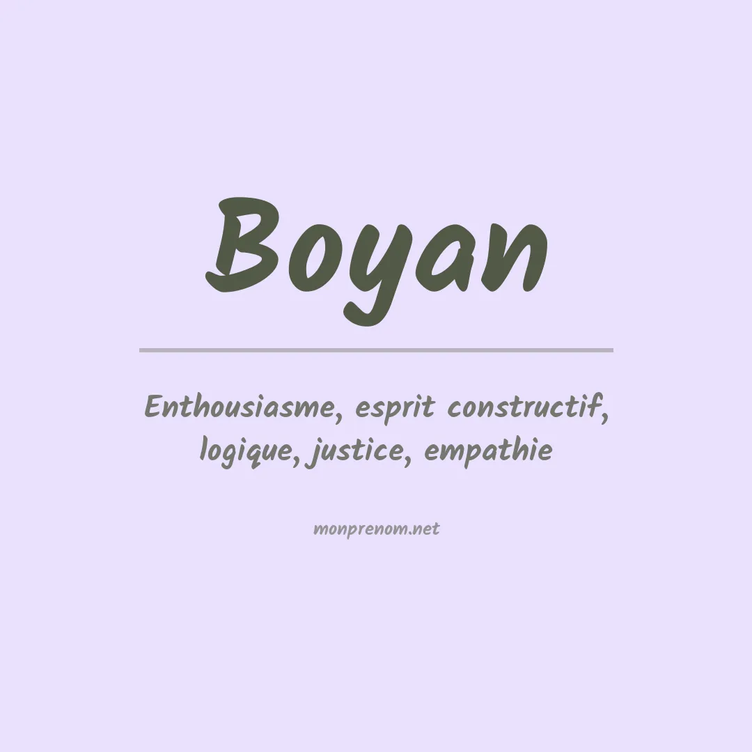 Signification du Prénom Boyan