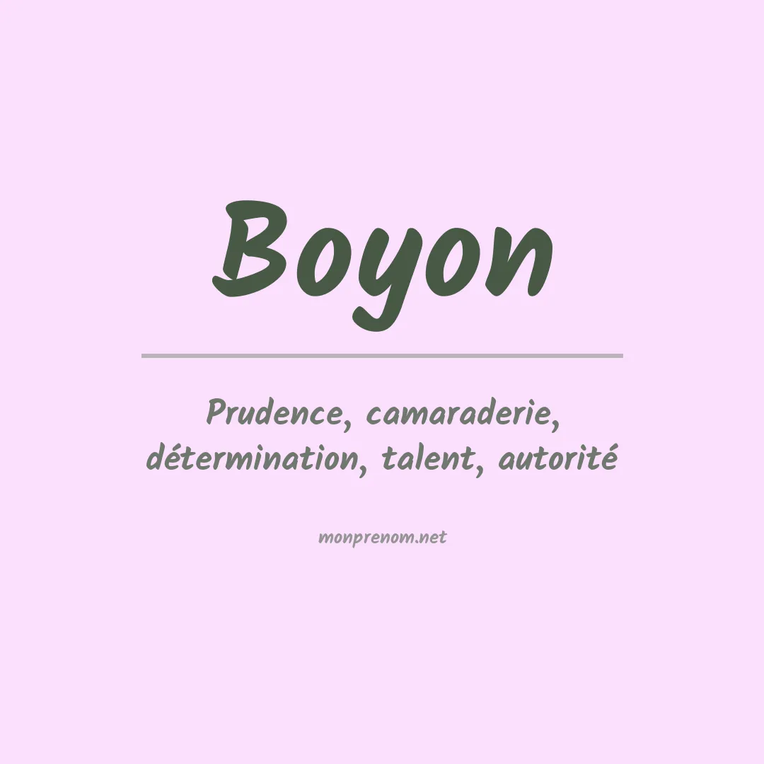 Signification du Prénom Boyon