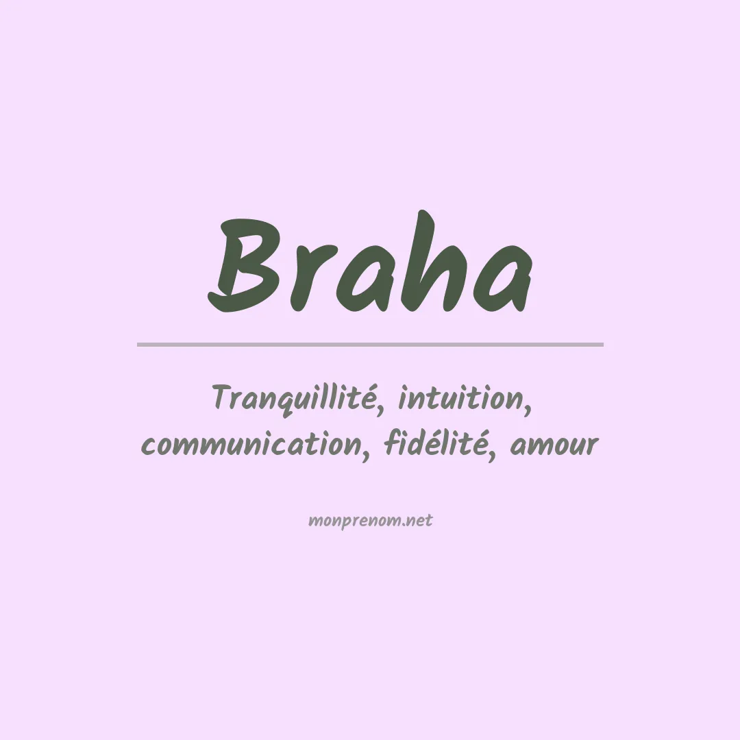 Signification du Prénom Braha Signification du Prénom Braha