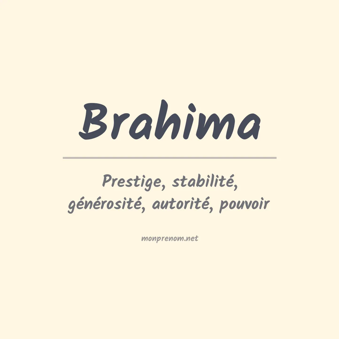 Signification du Prénom Brahima