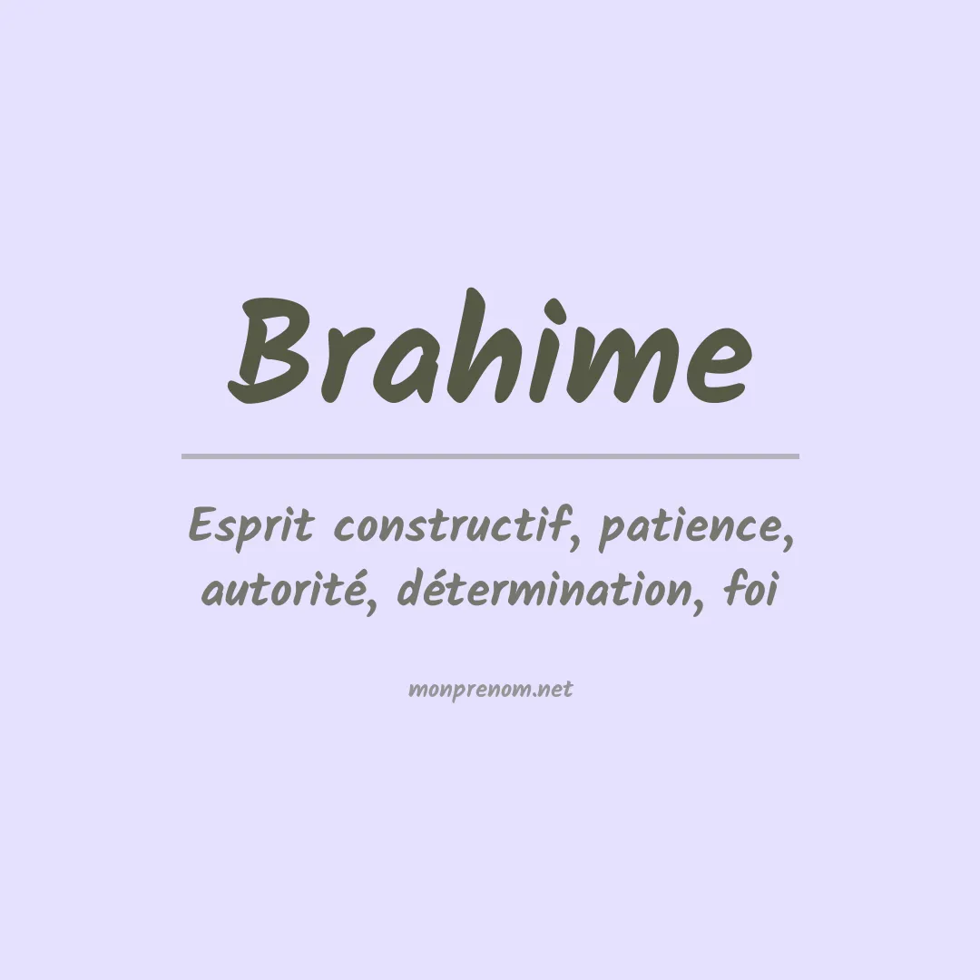 Signification du Prénom Brahime Signification du Prénom Brahime