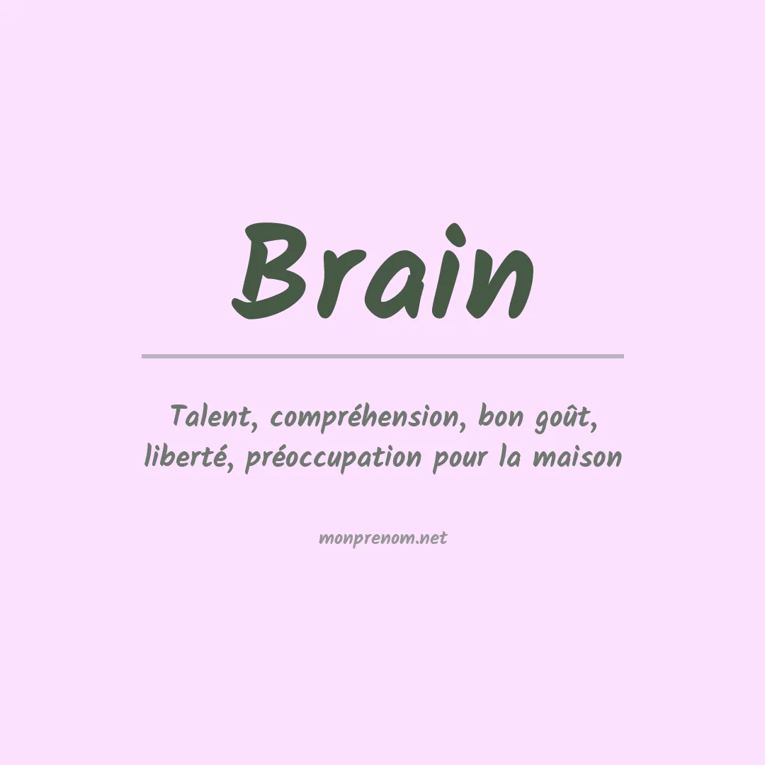 Signification du Prénom Brain