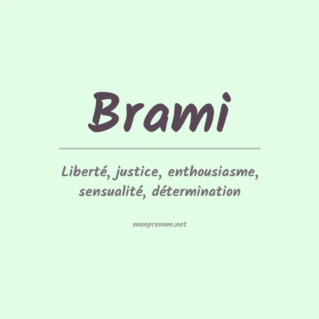 Signification du Prénom Brami Signification du Prénom Brami