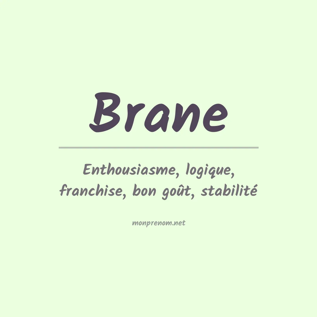 Signification du Prénom Brane Signification du Prénom Brane
