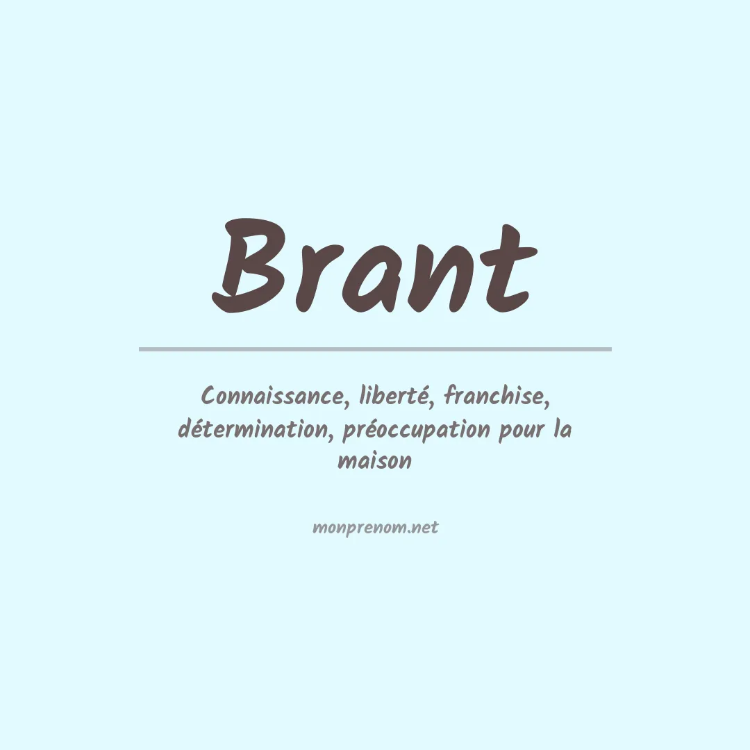 Signification du Prénom Brant