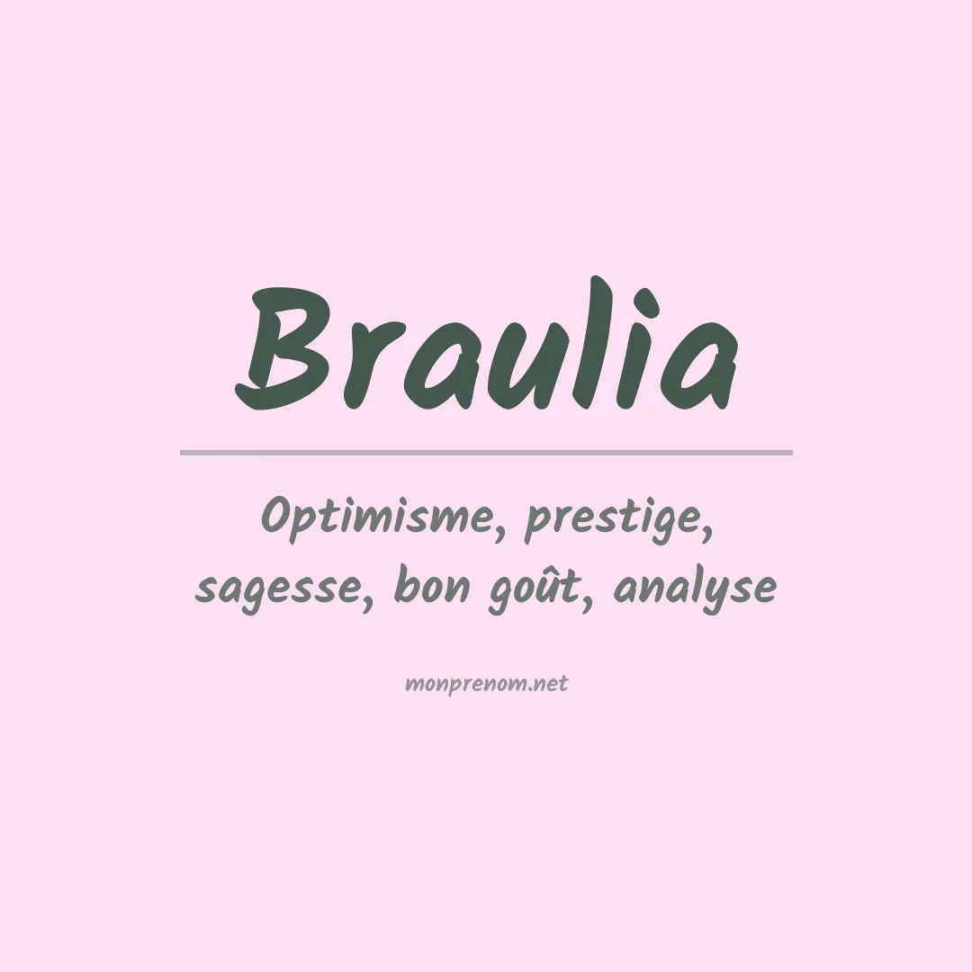 Signification du Prénom Braulia Signification du Prénom Braulia