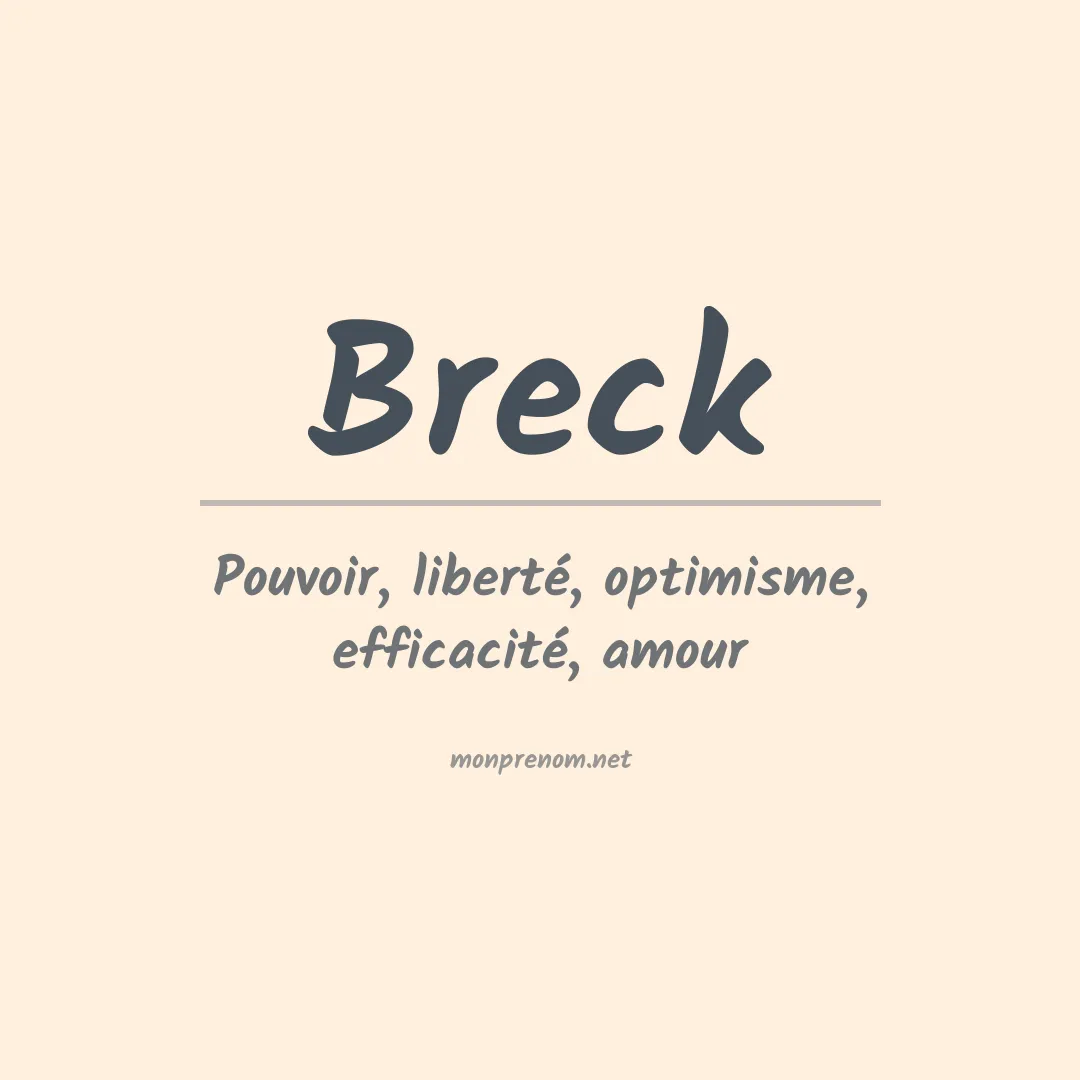 Signification du Prénom Breck