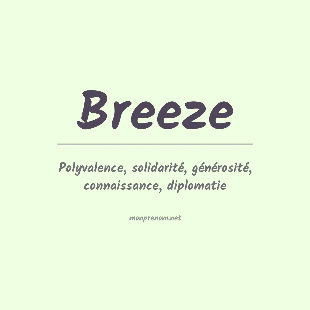 Signification du Prénom Breeze Signification du Prénom Breeze