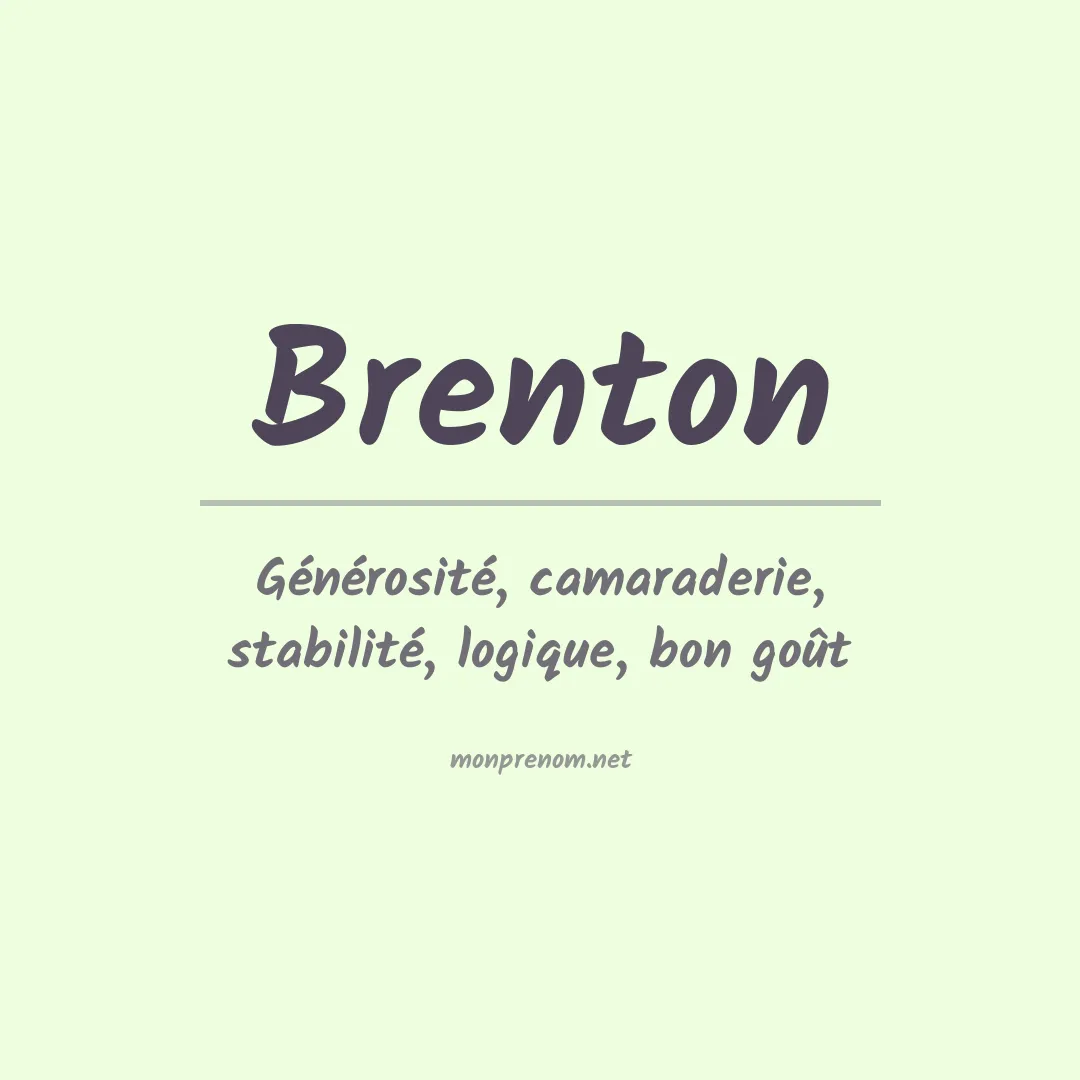 Signification du Prénom Brenton
