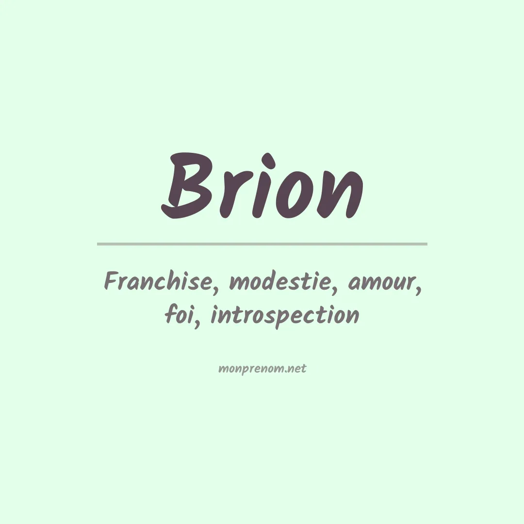 Signification du Prénom Brion