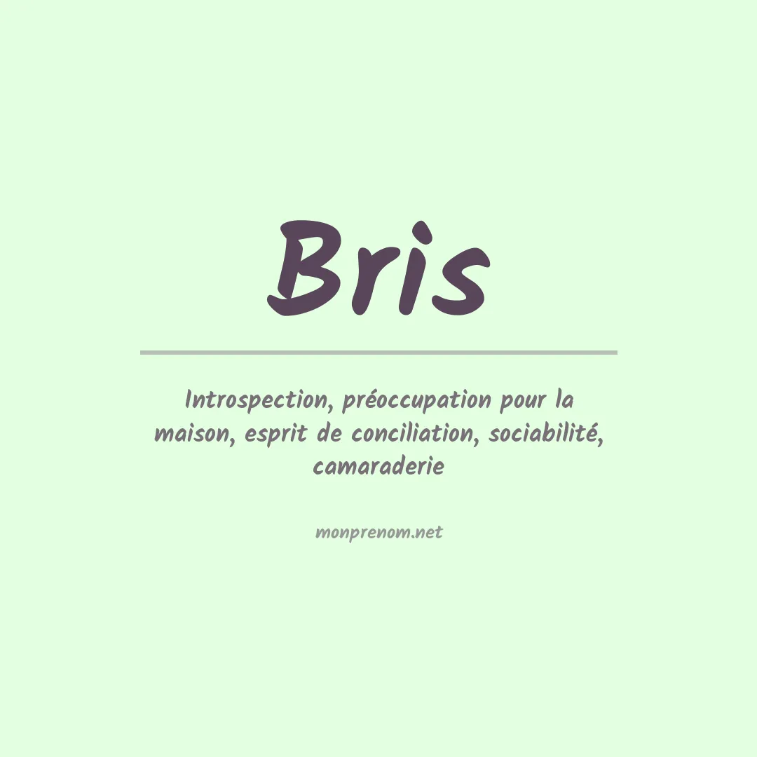 Signification du Prénom Bris Signification du Prénom Bris