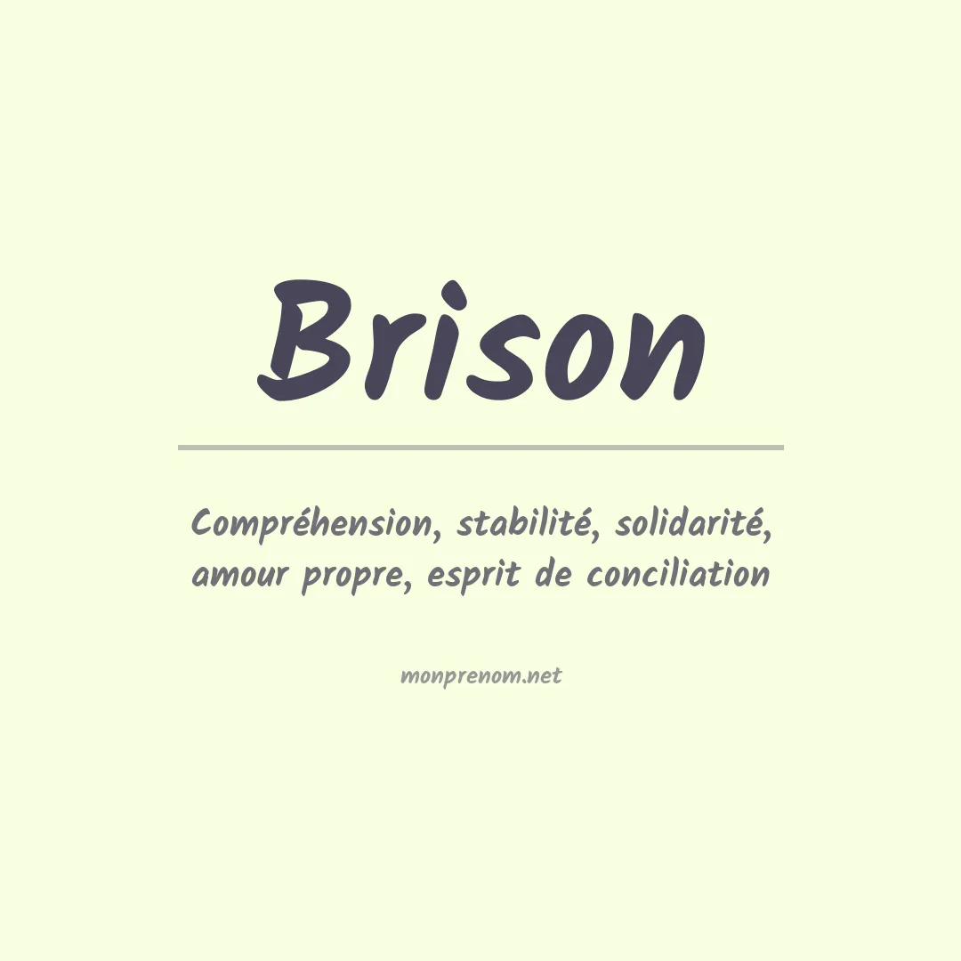 Signification du Prénom Brison