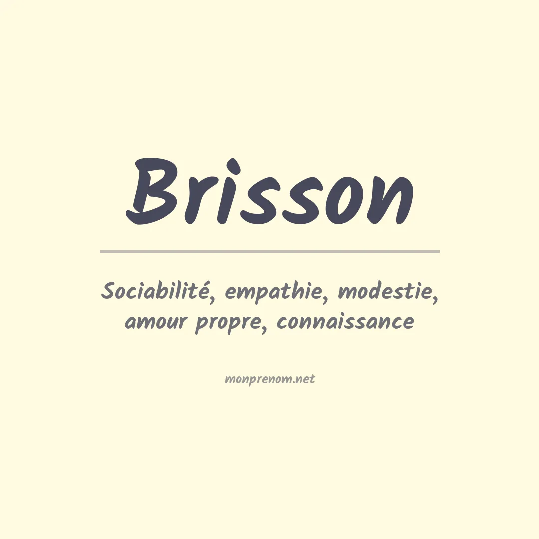 Signification du Prénom Brisson