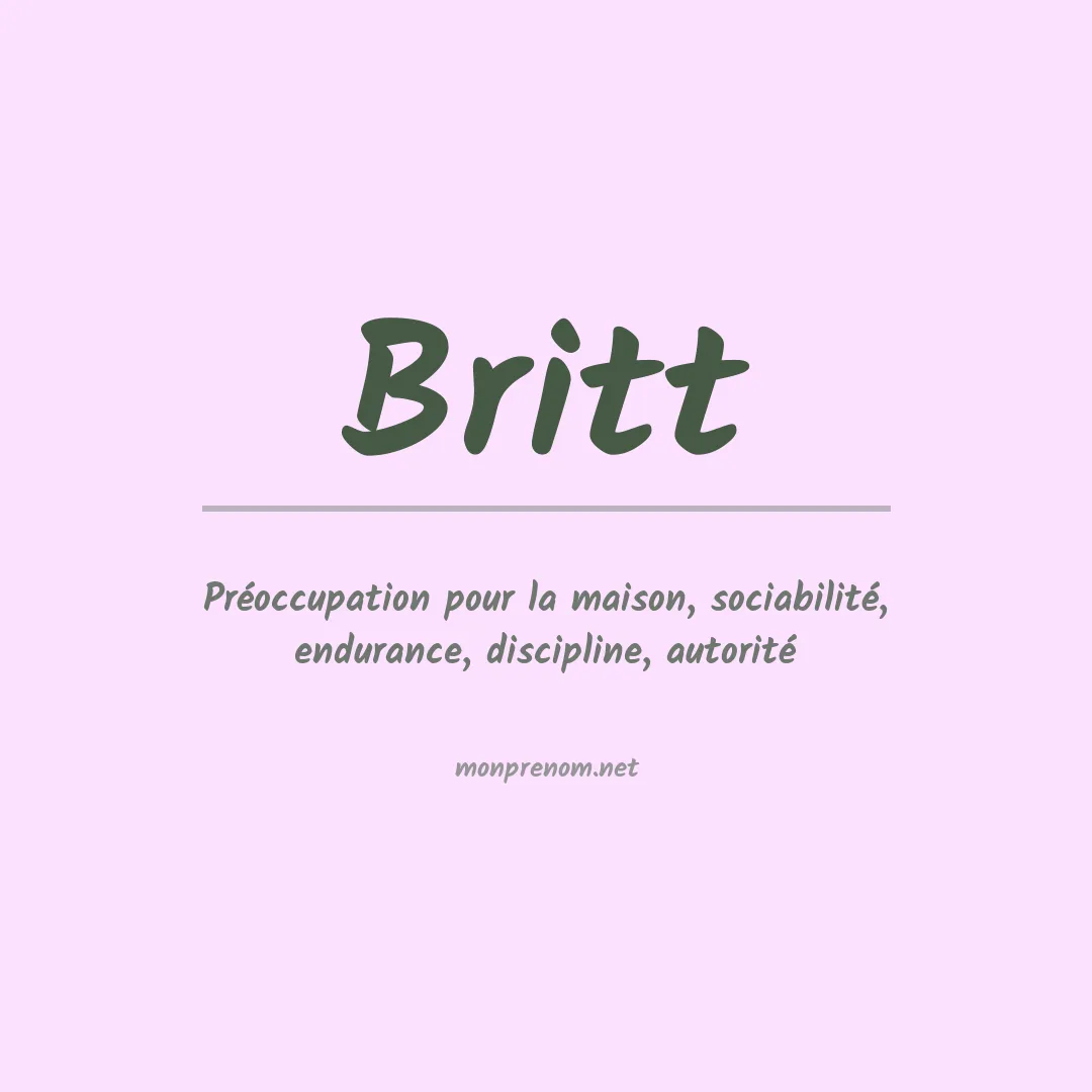 Signification du Prénom Britt