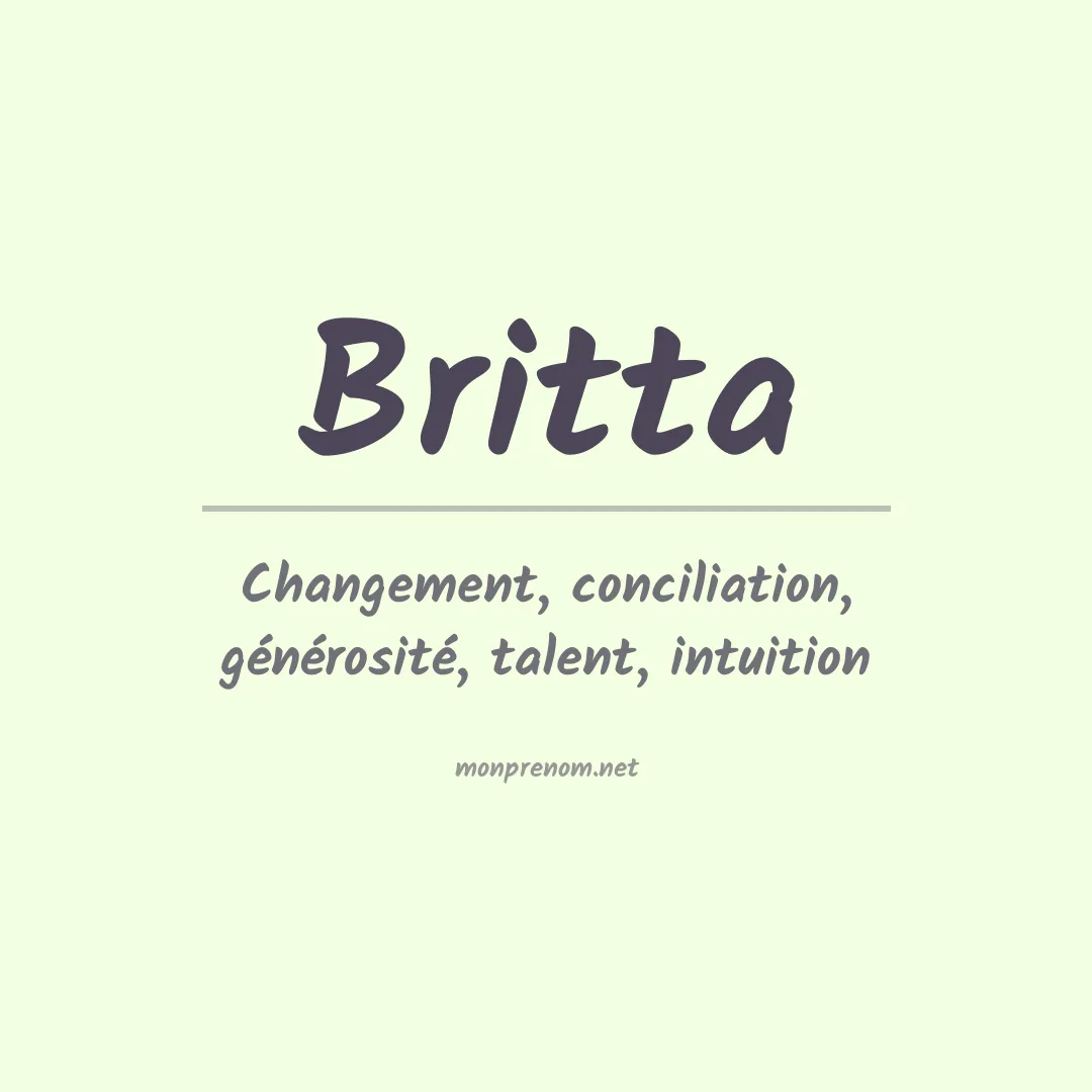 Signification du Prénom Britta