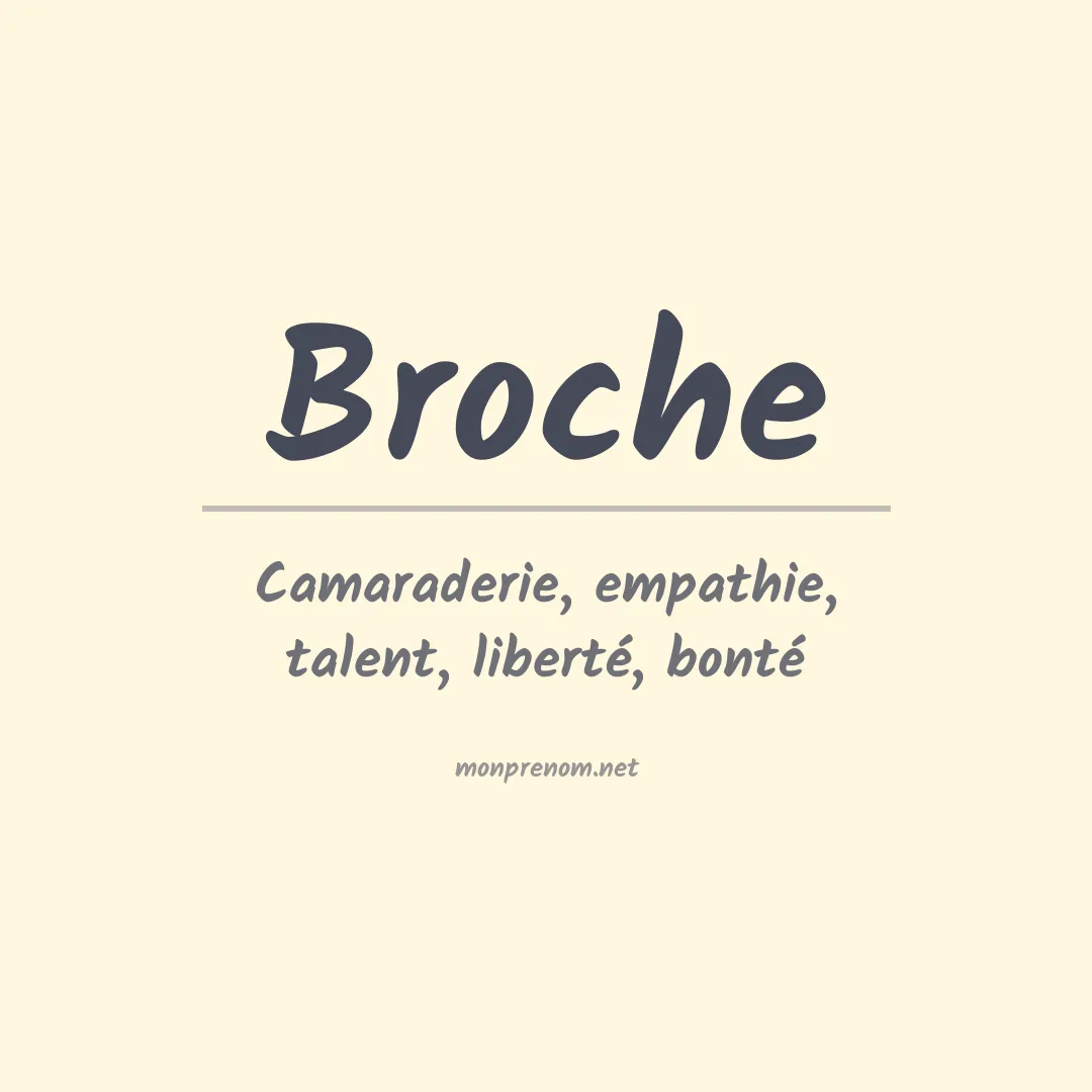 Signification du Prénom Broche Signification du Prénom Broche