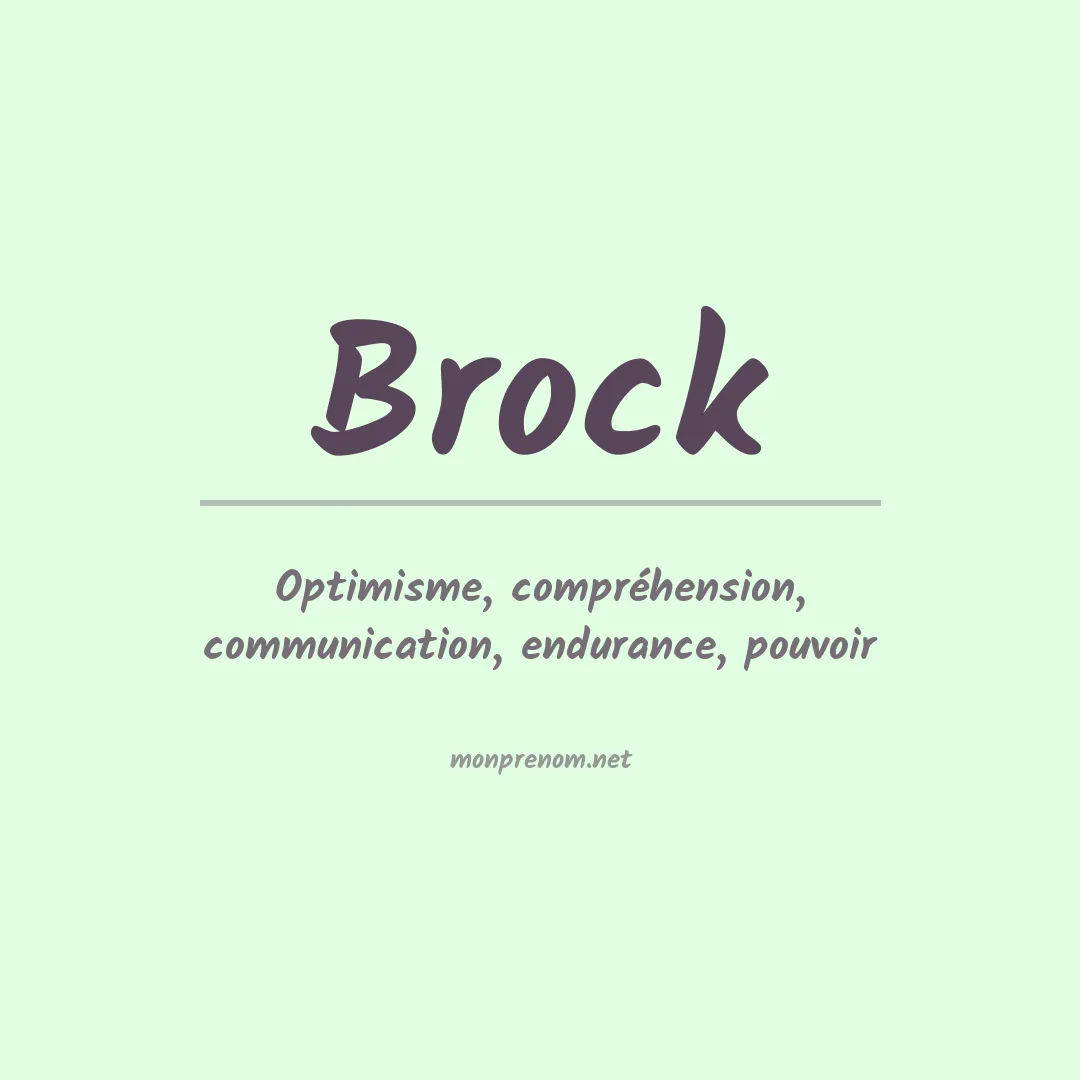 Signification du Prénom Brock