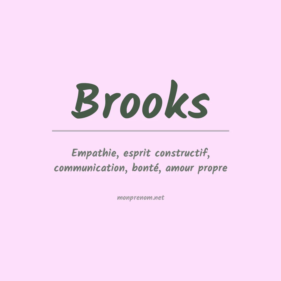 Signification du Prénom Brooks