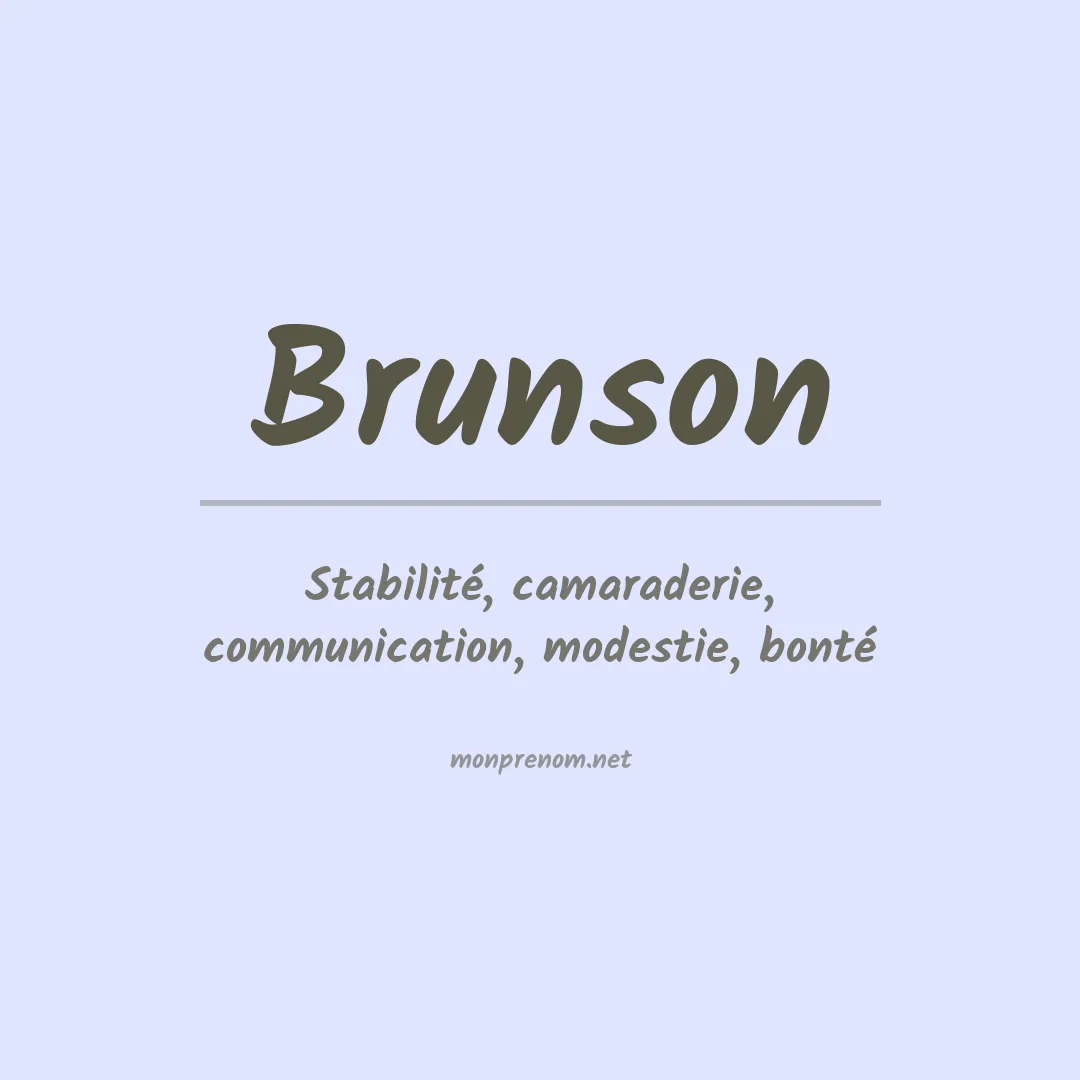 Signification du Prénom Brunson