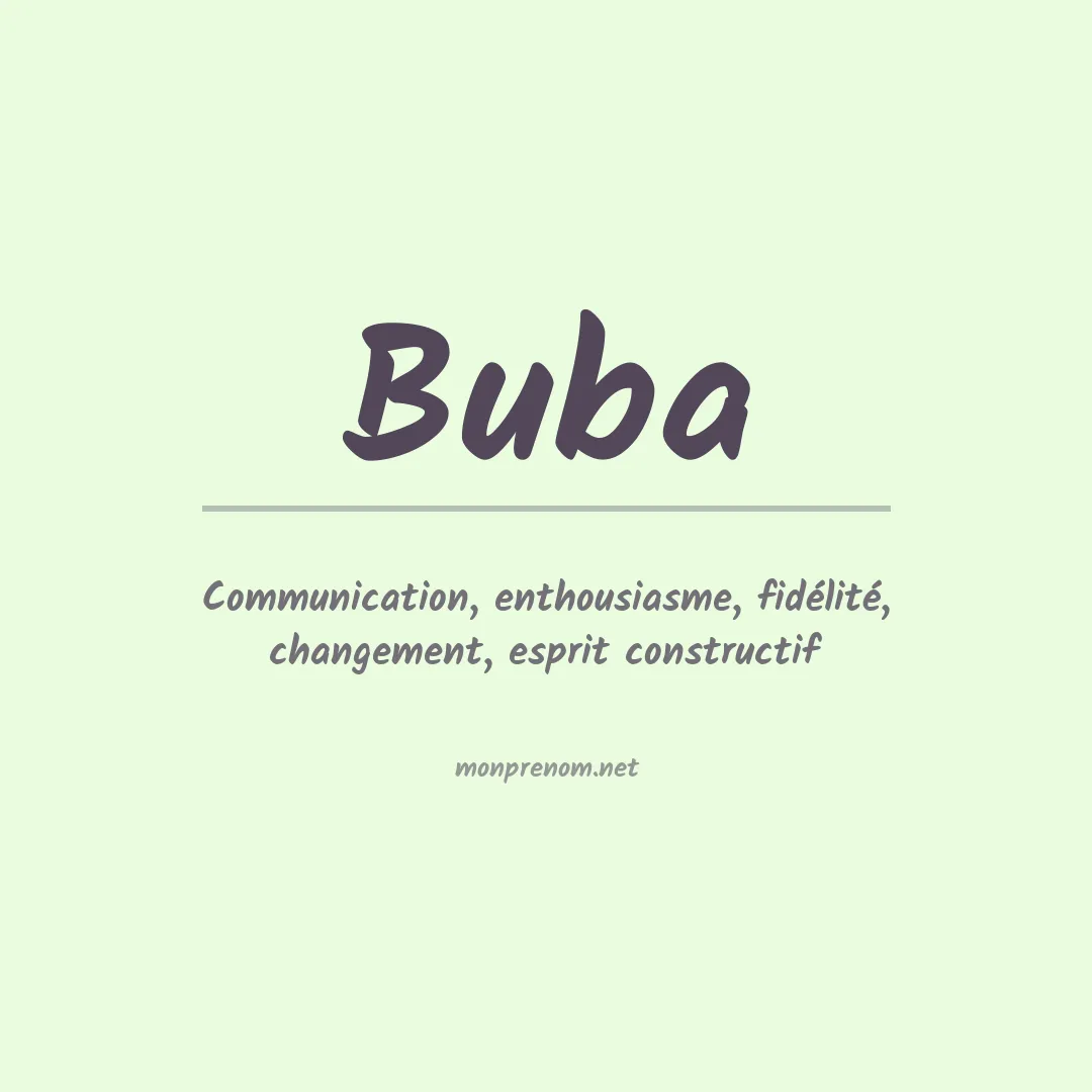 Signification du Prénom Buba