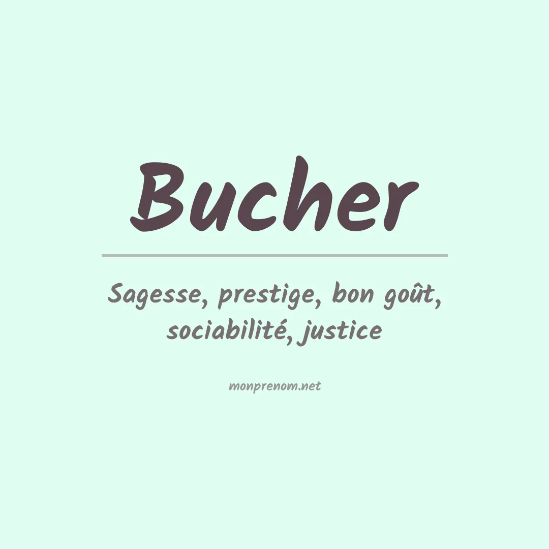 Signification du Prénom Bucher