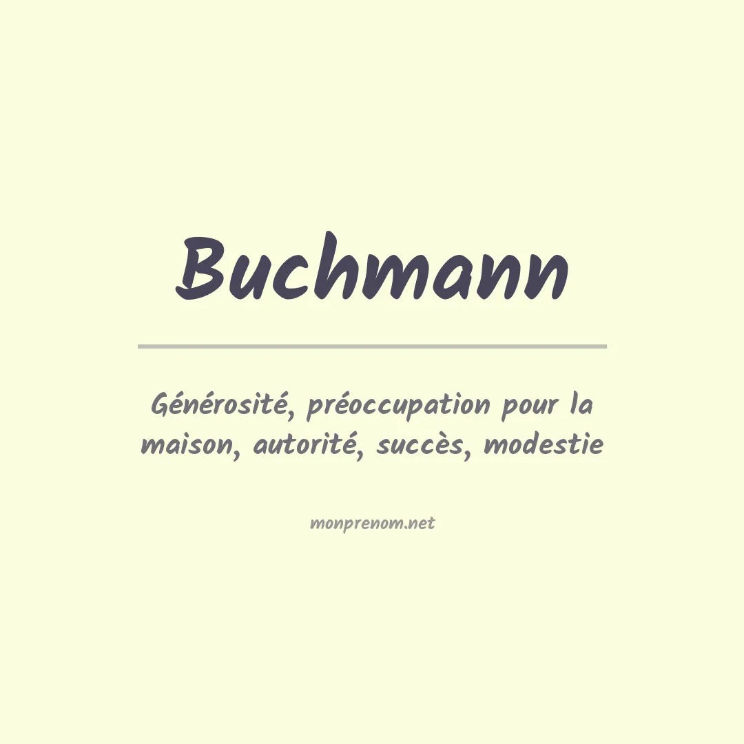 Signification du Prénom Buchmann