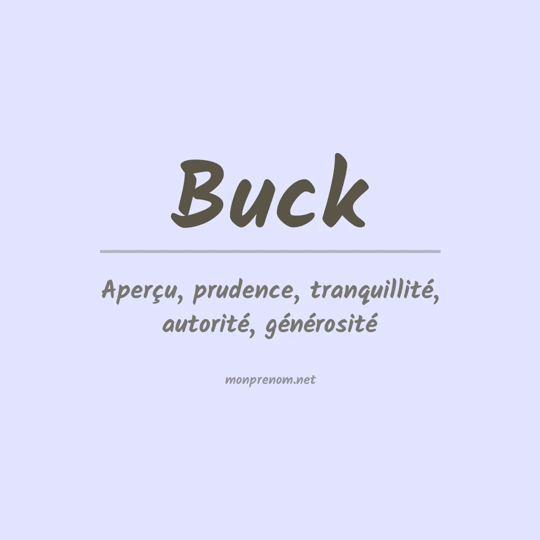 Signification du Prénom Buck