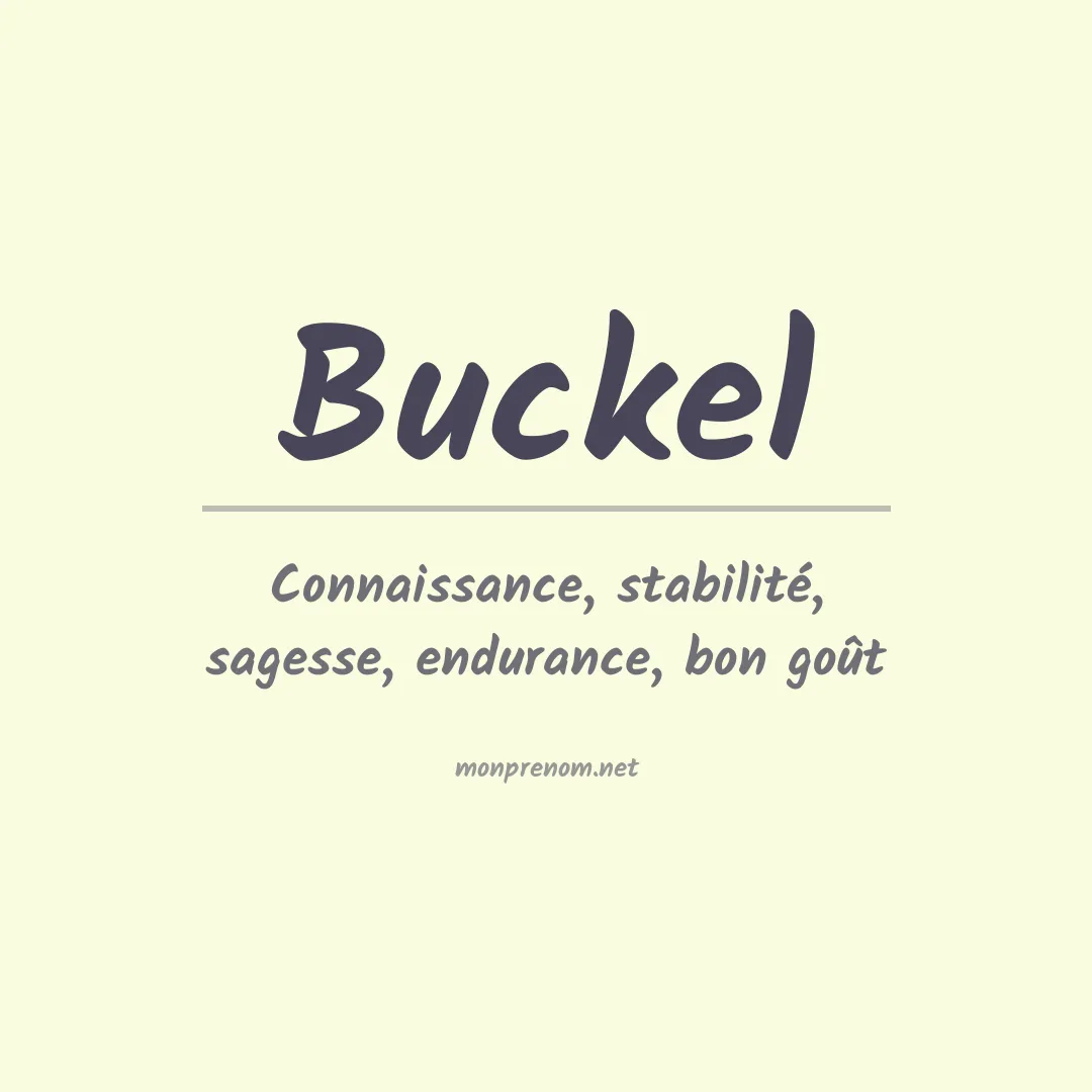 Signification du Prénom Buckel Signification du Prénom Buckel