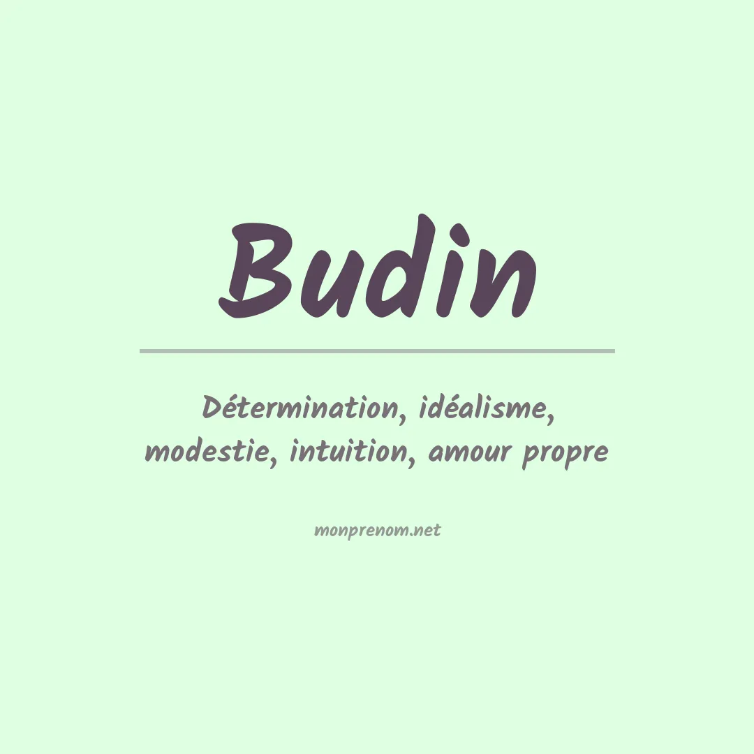 Signification du Prénom Budin
