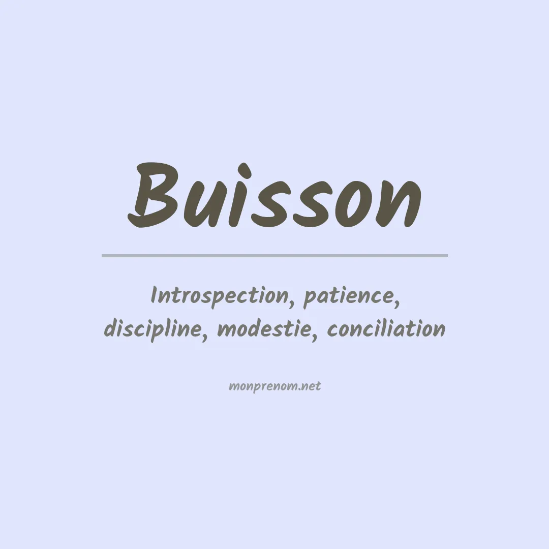 Signification du Prénom Buisson